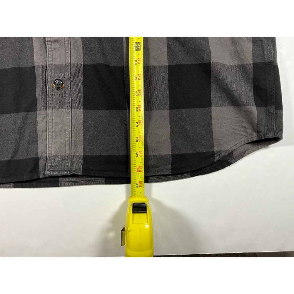 Carhartt Mens 2XL Loose Fit Heavyweight Flannel Long Sleeve Plaid Shirt Gravel - Picture 6 of 15
